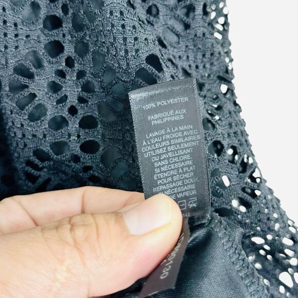 Express Cocktail Party Dress XS Spaghetti Strap V-Neck  Eyelet Lace Sun Dress - Picture 7 of 9